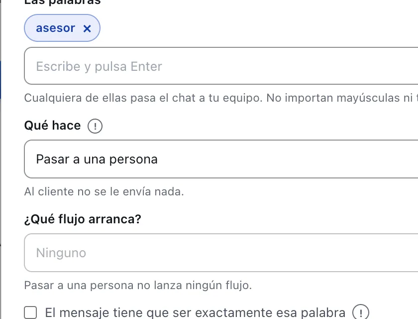 Ventana «Nueva palabra clave». Señalado con el número 3: qué hace la palabra clave.