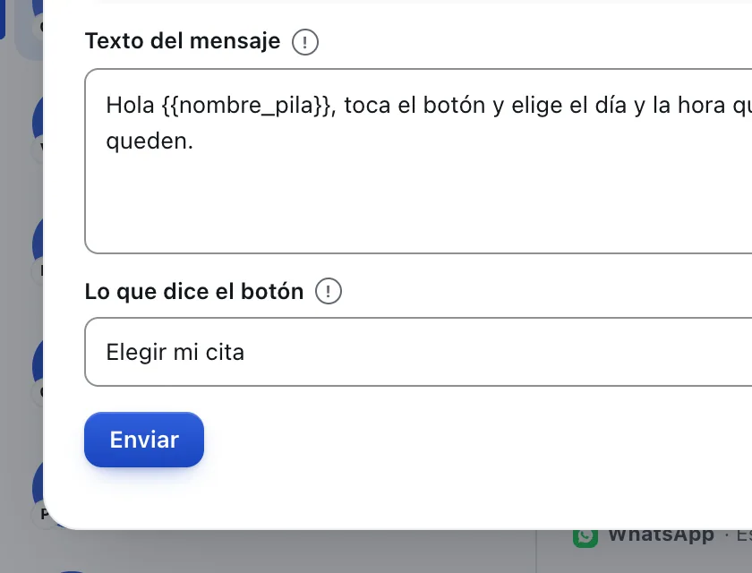 Pantalla «Bandeja de entrada». Señalado con el número 6: el botón «Enviar».