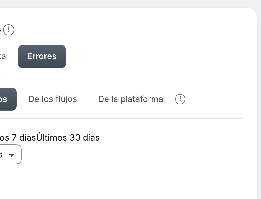 Pantalla «Configuración → Registro de eventos». Señalado con el número 5: el botón «De la plataforma».