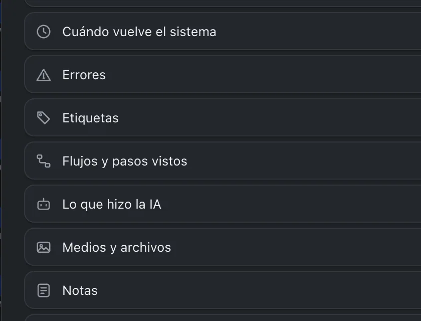 Ventana «Datos del contacto». Señalado con el número 6: el botón «Flujos y pasos».