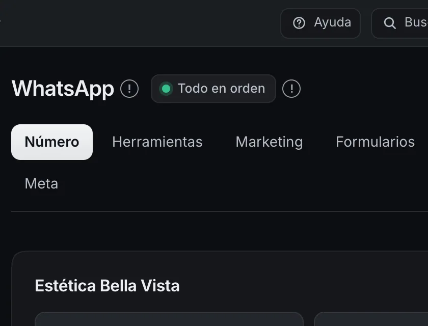 Pantalla «WhatsApp». Señalado con el número 1: el resumen del estado.