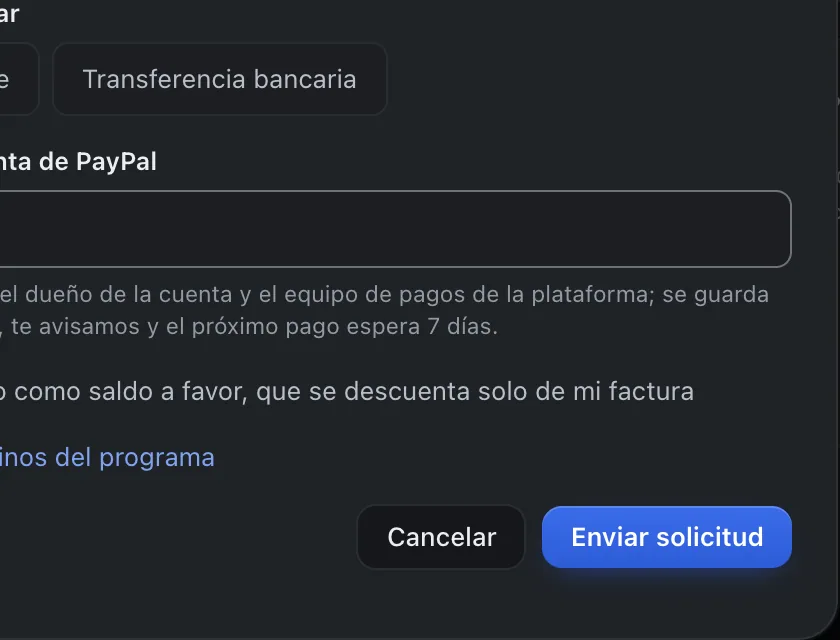 Ventana «Quiero ser aliado». Señalado con el número 5: el botón «Enviar solicitud».