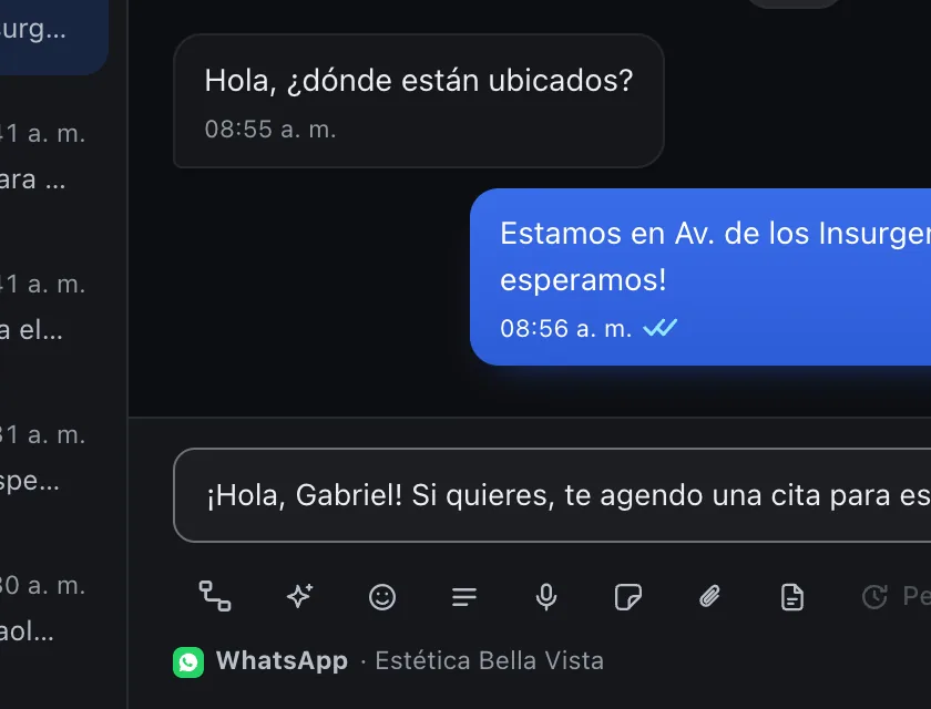 Pantalla «Bandeja de entrada». Señalado con el número 4: el botón «Respuestas guardadas».