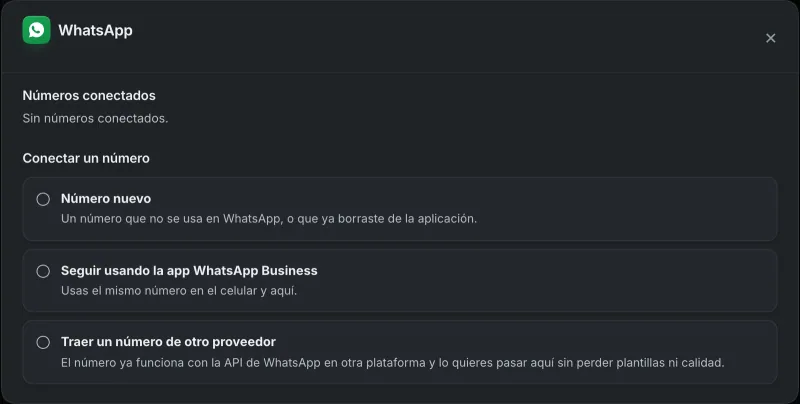 Ventana «WhatsApp». Señalado con el número 2: la opción de seguir usando la app.