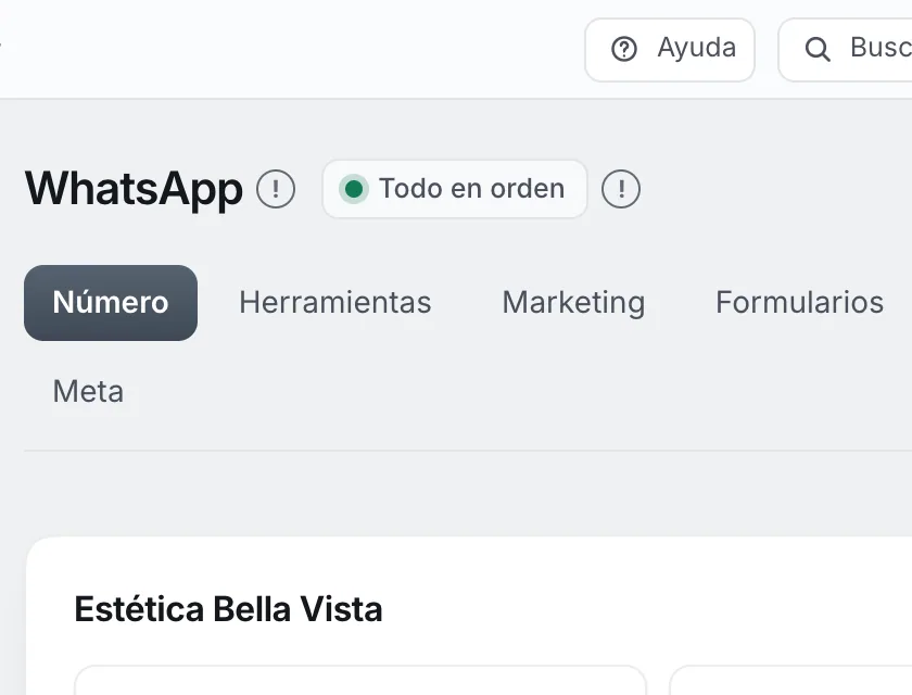 Pantalla «WhatsApp». Señalado con el número 1: el resumen del estado.