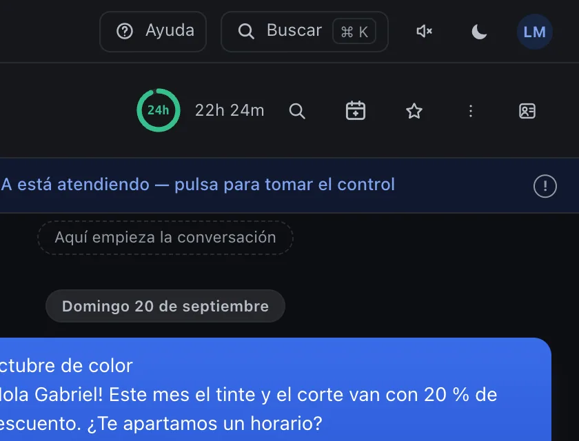 Pantalla «Bandeja de entrada». Señalado con el número 2: el botón «Agendar cita».