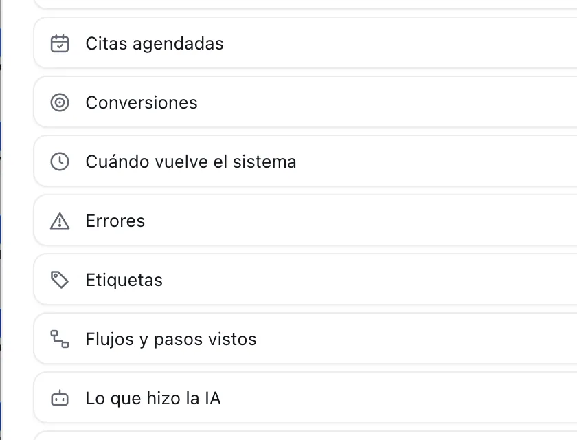 Pantalla «Bandeja de entrada». Señalado con el número 4: la sección «Errores».