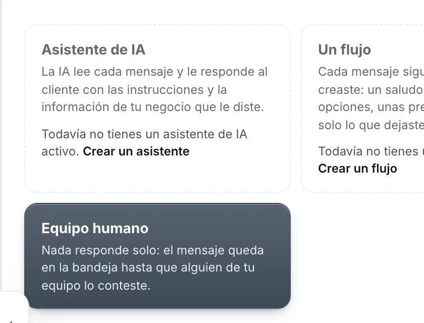 Pantalla «Configuración → Punto de partida». Señalado con el número 5: la opción «Asistente de IA».