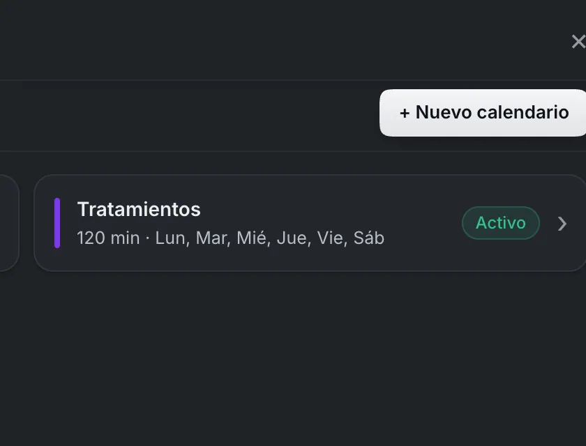 Pantalla «Herramientas». Señalado con el número 3: el calendario «Tratamientos».
