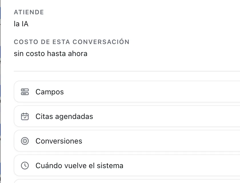 Pantalla «Bandeja de entrada». Señalado con el número 7: la sección «Campos».