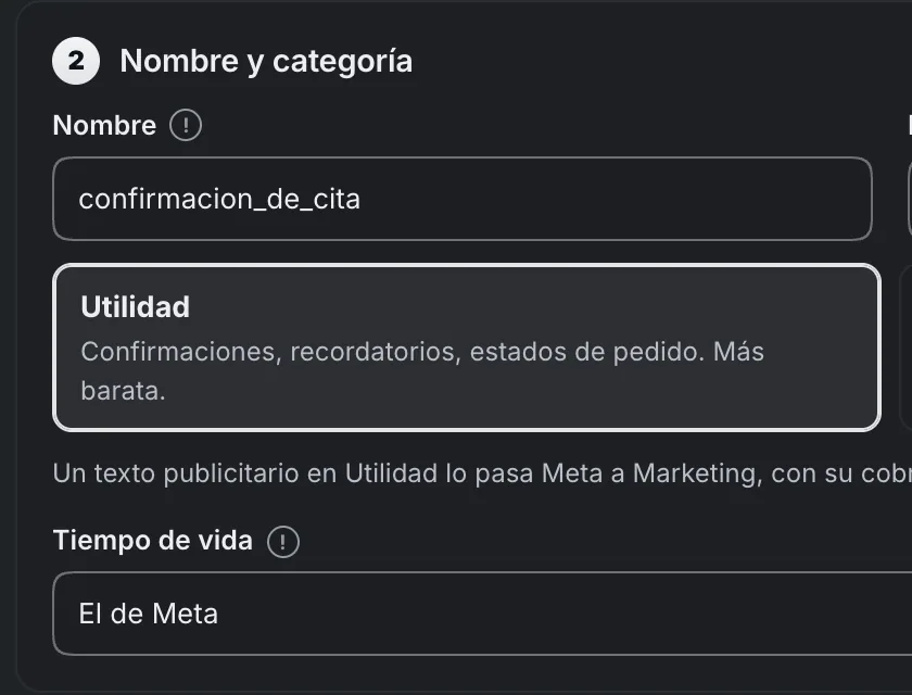 Pantalla «WhatsApp → Herramientas». Señalado con el número 4: las dos categorías.