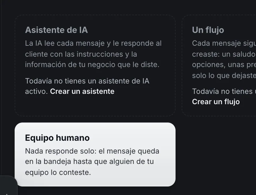 Pantalla «Configuración → Punto de partida». Señalado con el número 5: la opción «Asistente de IA».