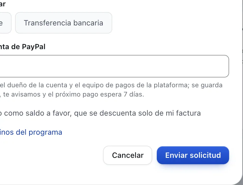 Ventana «Quiero ser aliado». Señalado con el número 5: el botón «Enviar solicitud».