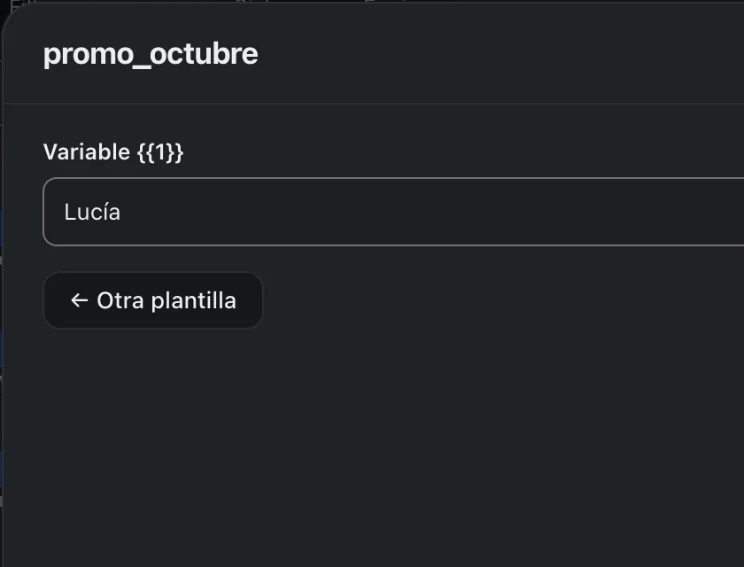 Ventana «promo_octubre». Señalado con el número 4: la primera variable.