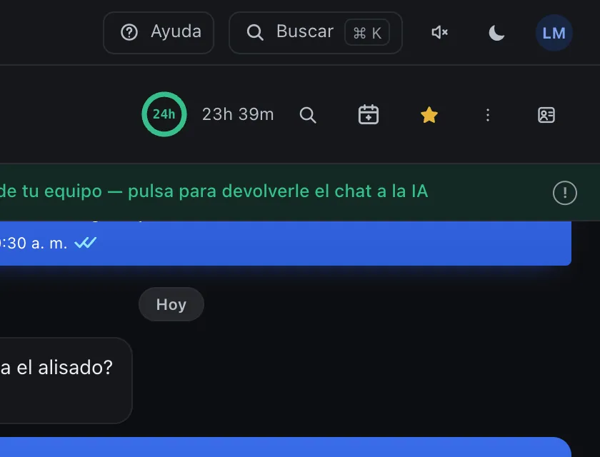 Pantalla «Bandeja de entrada». Señalado con el número 4: el botón «Datos del contacto».