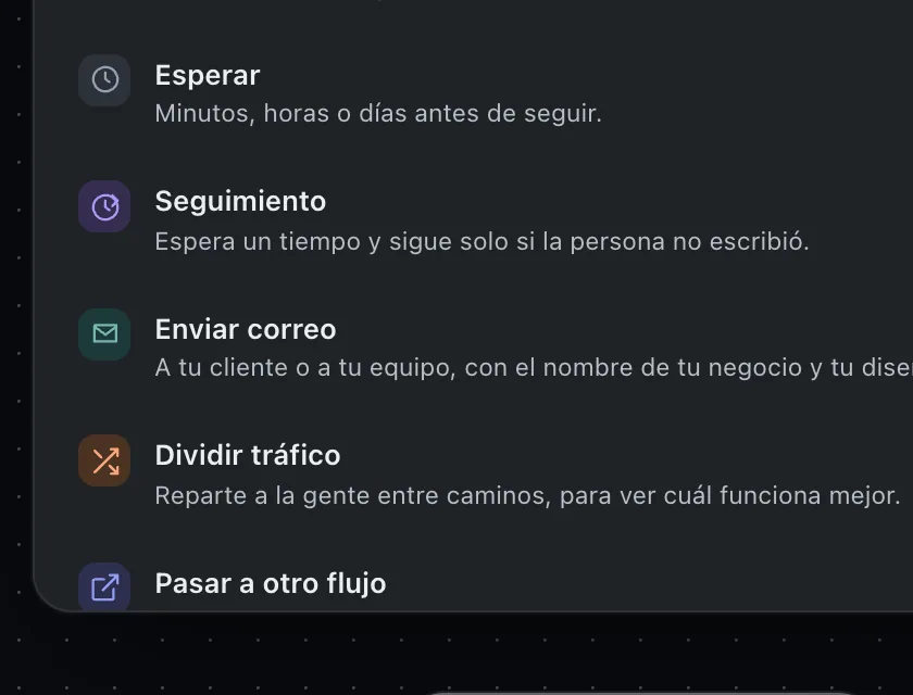 Pantalla «Editor de flujos». Señalado con el número 5: el bloque «Enviar correo».