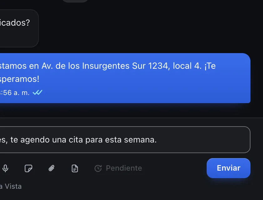 Pantalla «Bandeja de entrada». Señalado con el número 3: el botón «Enviar».
