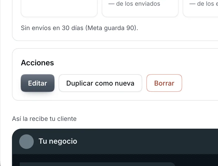 Ventana «descuento_cumpleanos». Señalado con el número 4: el botón «Editar».