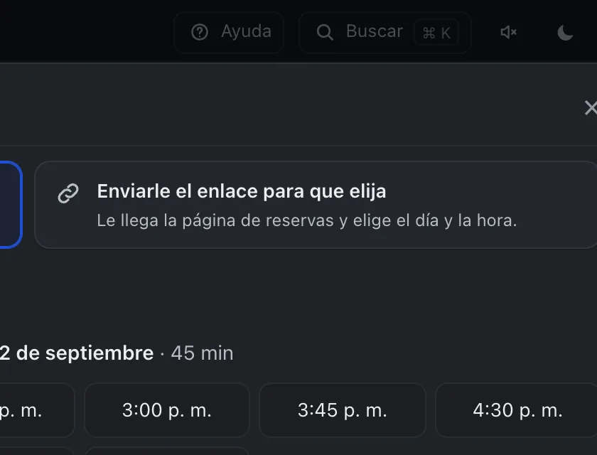 Pantalla «Bandeja de entrada». Señalado con el número 3: la opción de enviar el enlace.