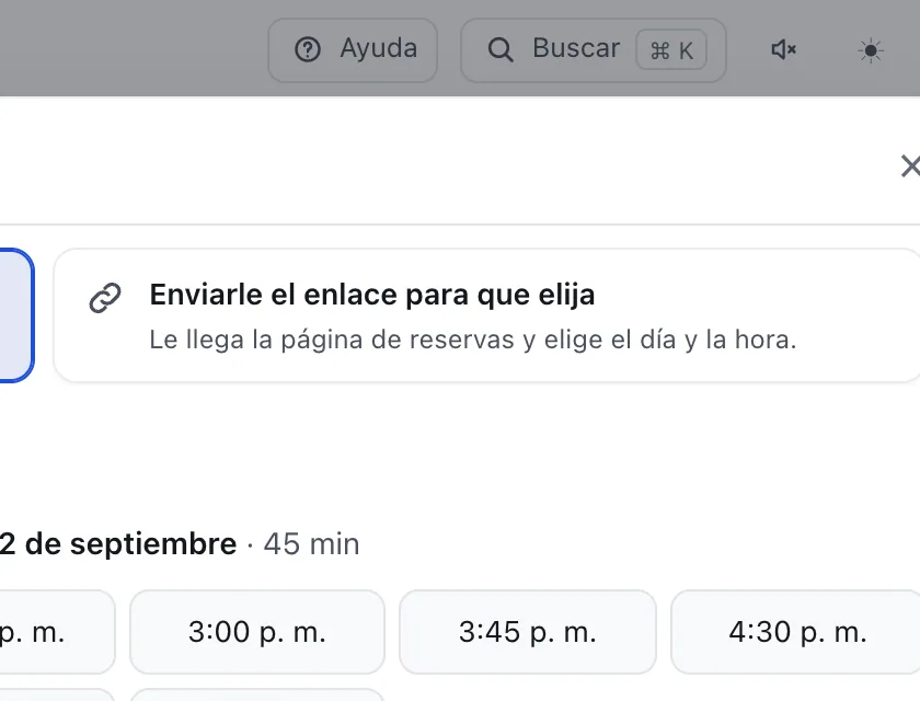 Pantalla «Bandeja de entrada». Señalado con el número 3: la opción de enviar el enlace.