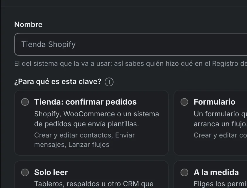 Ventana «Crear clave de acceso». Señalado con el número 3: el nombre de la clave y para qué es la clave.