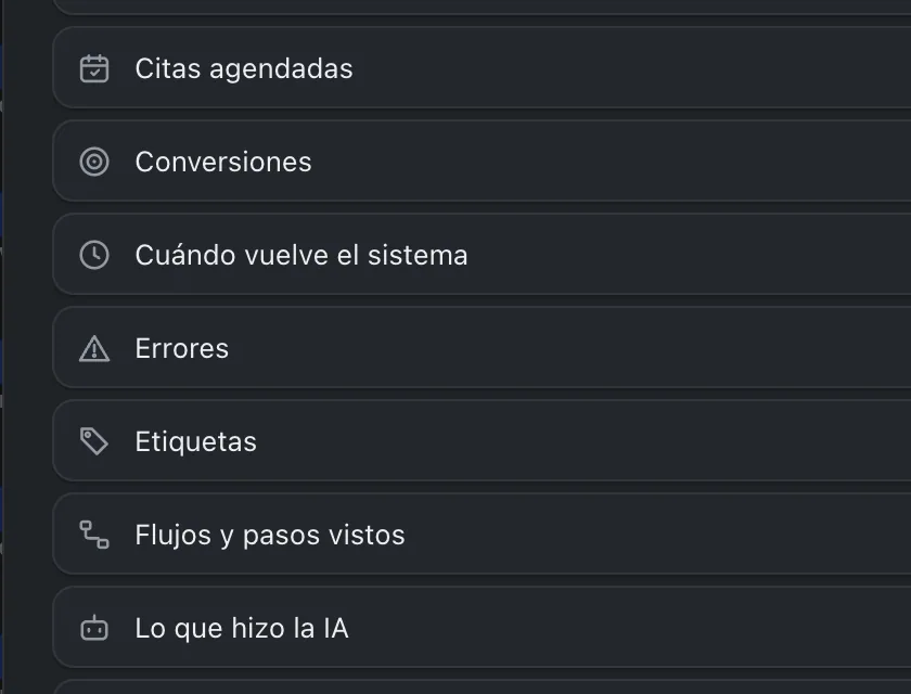 Pantalla «Bandeja de entrada». Señalado con el número 4: la sección «Errores».