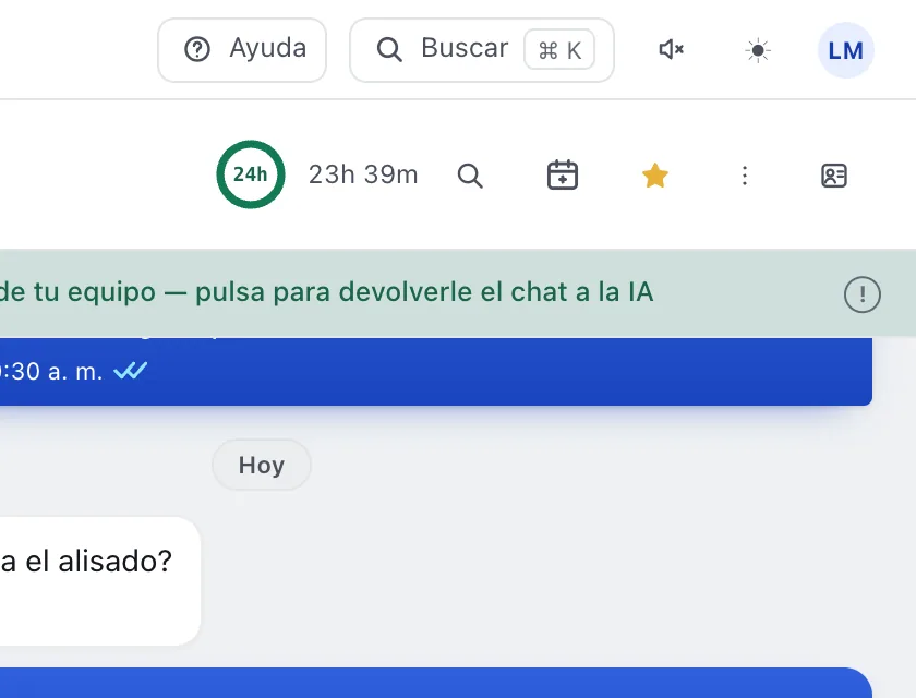 Pantalla «Bandeja de entrada». Señalado con el número 4: el botón «Datos del contacto».