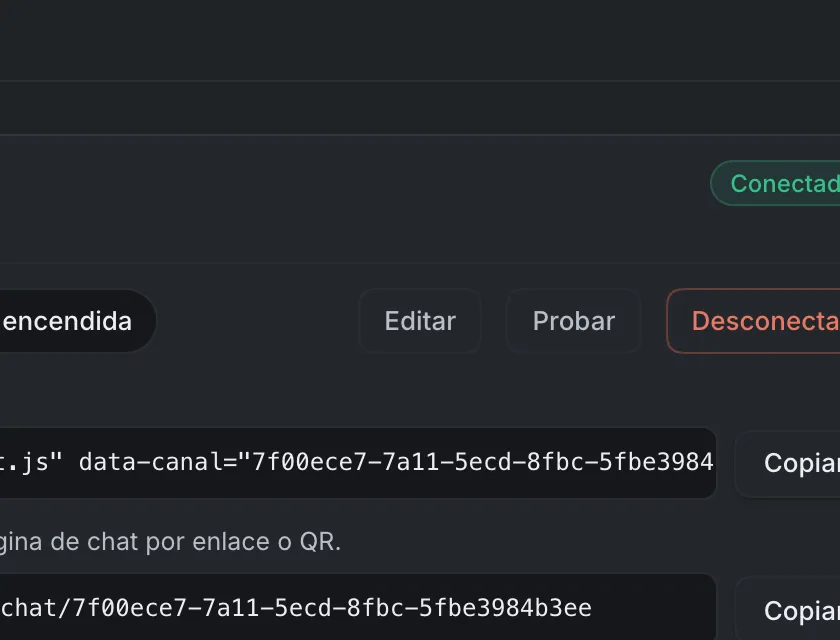 Ventana «Chat web». Señalado con el número 5: el botón «Editar».