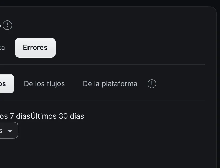 Pantalla «Configuración → Registro de eventos». Señalado con el número 5: el botón «De la plataforma».