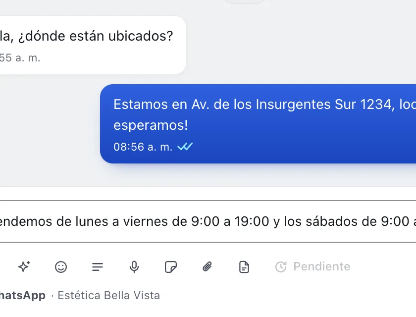 Pantalla «Bandeja de entrada». Señalado con el número 6: el botón «Adjuntar un archivo».