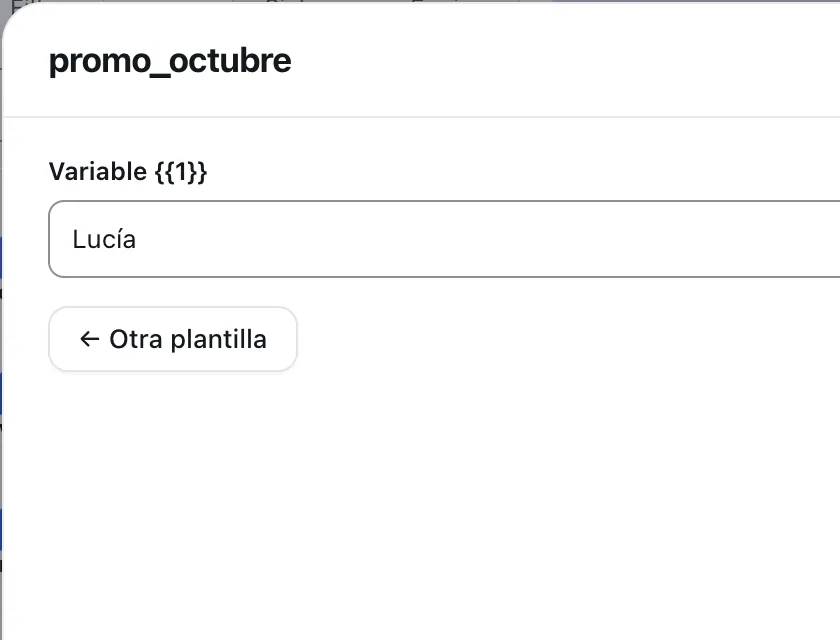 Ventana «promo_octubre». Señalado con el número 4: la primera variable.