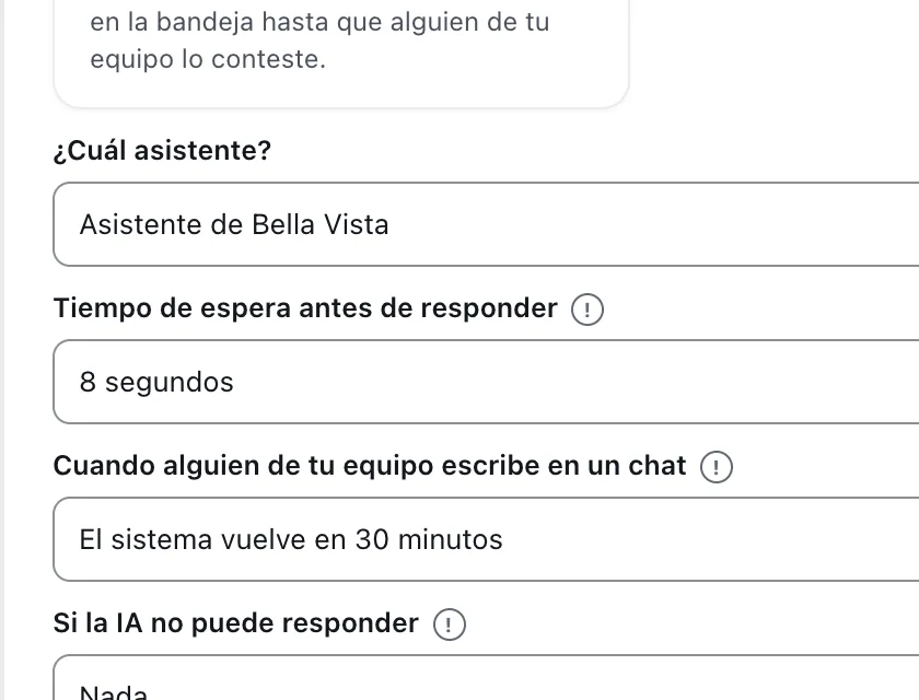 Pantalla «Configuración → Punto de partida». Señalado con el número 7: cuánto tarda en volver el sistema.